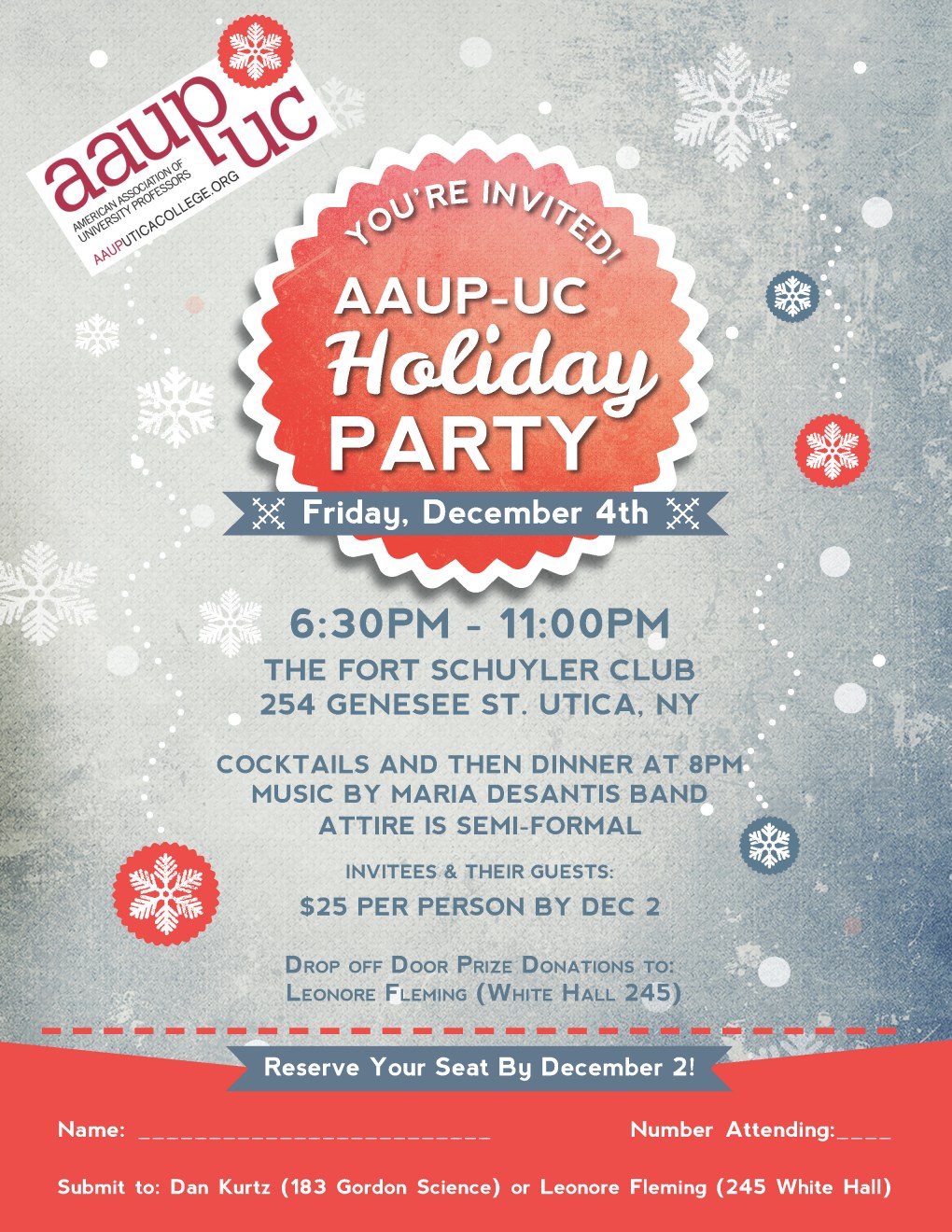 AAUP holiday party Flyer